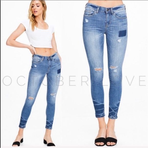 044-cropped denim jeans - Picture 3 of 4